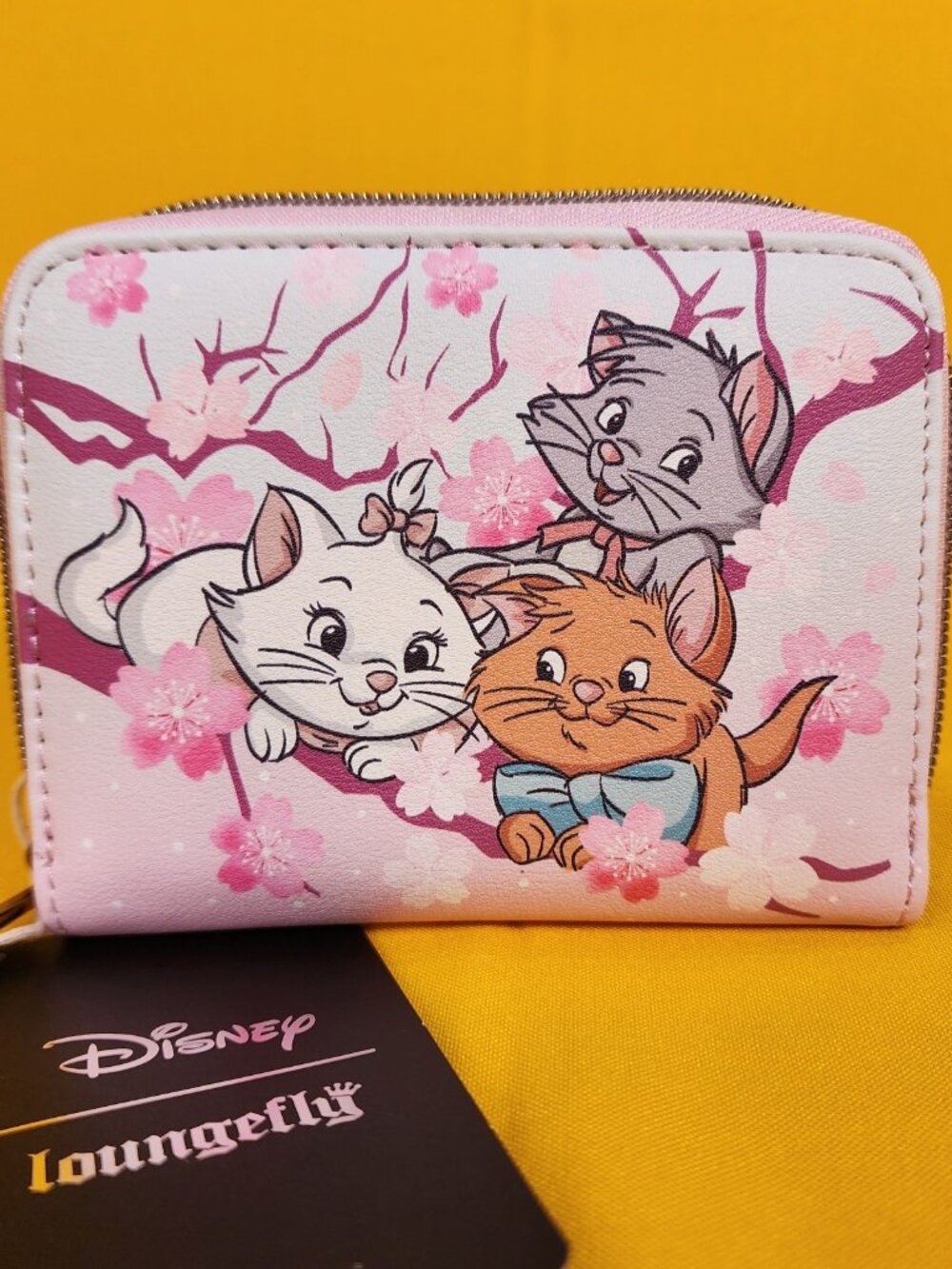 Loungefly Disney The Aristocats Kittens Cherry Blossom Marie Zip Wallet NEW